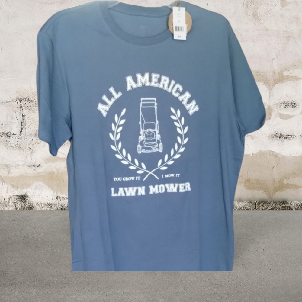 All American Lawn Mower Blue T-Shirt